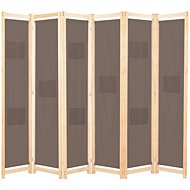 6-piece Screen Brown 240 x 170 x 4cm Textile - Room Divider