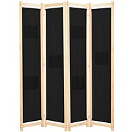 4-piece Screen Black 160 x 170 x 4cm Textile - Room Divider
