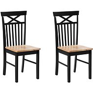 Set 2 židlí černá/přírodní HOUSTON, 162878 - Jídelní židle