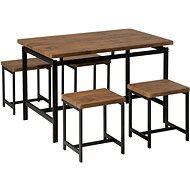 Súprava jedálenského nábytku stôl a štyri stoličky orechové ARLINGTON, 98007 - Jedálenská stolička