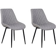 Sada dvou jídelních židlí z umělé kůže v šedé barvě, MARIBEL, 120427 - Jídelní židle