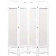 4-piece Cream Screen 140 x 165cm Textile - Room Divider