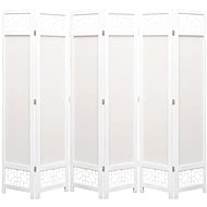 6-piece Cream Screen 210 x 165cm Textile - Room Divider