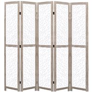 5-piece Screen White 175 x 165cm Solid Wood - Room Divider