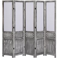 5-piece Screen Grey 175 x 165cm Textile - Room Divider