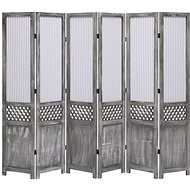 6-piece Screen Grey 210 x 165cm Textile - Room Divider
