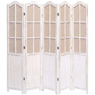 5-piece Screen White 175 x 165cm Textile - Room Divider