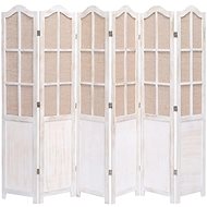 6-piece Screen White 210 x 165cm Textile - Room Divider