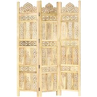 Hand-carved 3-piece Screen 120 x 165cm Solid Mango Wood - Room Divider