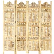 Hand-carved 4-piece Screen 160 x 165cm Solid Mango - Room Divider