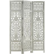 Hand-carved 3-piece Screen Grey 120 x 165cm Mango - Room Divider
