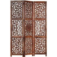 Hand-carved 3-piece Screen Brown 120x165 Solid Mango - Room Divider