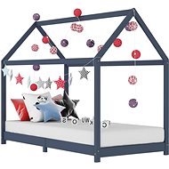 Children's Bed Frame Grey Solid Pine 70 x 140cm - Bed