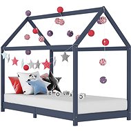 Children's Bed Frame Grey Solid Pine Wood 90 x 200cm - Bed