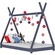 Children's Bed Frame Grey Solid Pine Wood 90 x 200cm - Bed