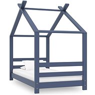 Children's Bed Frame Grey Solid Pine 70 x 140cm - Bed