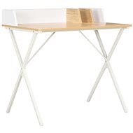 Psací stůl bílý a přírodní odstín 80 x 50 x 84 cm - Desk