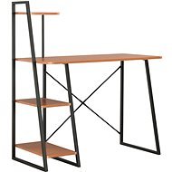 Písací stôl s poličkami čierny a hnedý 102 × 50 × 117 cm - Stôl