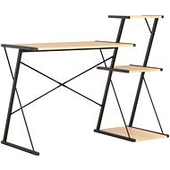 Psací stůl s poličkami černý a dubový odstín 116 x 50 x 93 cm - Stůl