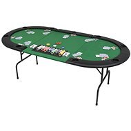 Skládací pokerový stůl pro 9 hráčů 3 díly oválný zelený - Stůl
