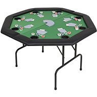 Skládací pokerový stůl pro 8 hráčů 2 díly osmihranný zelený - Stůl