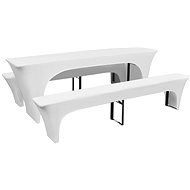 3 stretch white covers for beer table and benches 220 x 50 x 80 cm - Cover