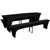 3 stretch black covers for beer table and benches 220 x 50 x 80 cm - Protective Cover