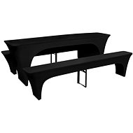 3 stretch black covers for beer table and benches 220 x 70 x 80 cm - Cover