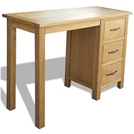 Writing Desk with 3 Drawers 106 x 40 x 75cm Solid Oak Wood - Writing Desk