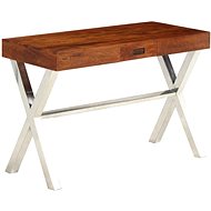 Solid Acacia Desk with Sheesham Surface 110x50x76cm - Writing Desk