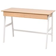 Writing Desk 110 x 55 x 75cm Oak and White - Writing Desk