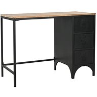 Psací stůl s 1 skříňkou masivní jedle a ocel 100 x 50 x 76 cm - Desk