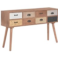 Console Table with 8 Drawers 120x30x76cm Solid Pine - Console Table