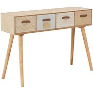 Console Table with 4 Drawers 110x30x73cm Solid Pine - Console Table