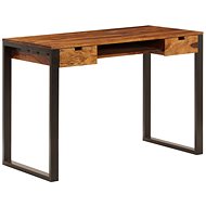 Psací stůl 110 x 55 x 78 cm masivní sheesham a ocel - Desk
