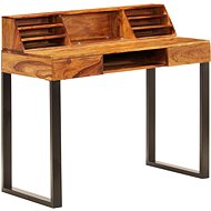 Psací stůl 110 x 50 x 94 cm masivní sheesham a ocel - Desk