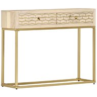 Console Table Gold 90 x 30 x 75cm Solid Mango Tree - Console Table