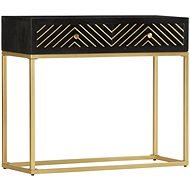 Console Table Black-gold 90 x 30 x 75cm Solid Mango - Console Table