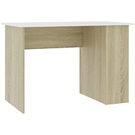 Psací stůl bílý a dub sonoma 110 x 60 x 73 cm dřevotříska - Desk