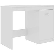 Psací stůl bílý s vysokým leskem 100 x 50 x 76 cm dřevotříska - Desk