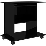 Počítačový stůl černý s vysokým leskem 80x50x75 cm dřevotříska - Desk
