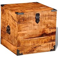 Rough Mango Wood Cube Storage Chest - Chest
