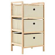 Storage Rack with 3 Non-woven Baskets Cedar Wood Beige - Shelving Unit