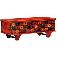 Storage Box Red 110 x 40 x 40cm Solid Acacia Wood - Storage Box