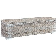Storage Box 120cm White Kubu Rattan and Solid Mango Tree - Storage Box