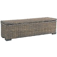 Storage Box 120cm Grey Kubu Rattan and Solid Mango Wood - Storage Box