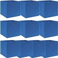 Úložné boxy 10 ks modré 32 × 32 × 32 cm textil - Úložný box
