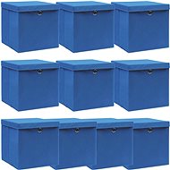Storage Boxes with Lids 10 pcs Blue 32 x 32 x 32cm Textile - Storage Box