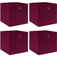 Storage Boxes 4 pcs Dark Red 32 x 32 x 32cm Textile - Storage Box