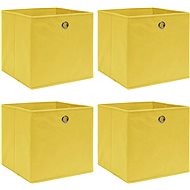 Storage Boxes 4 pcs Yellow 32 x 32 x 32cm Textile - Storage Box